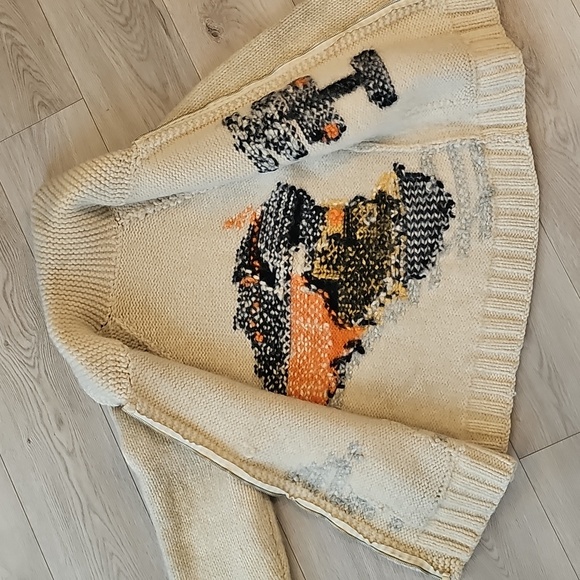 Vintage Wool Cowichan Style Locomotive Train Cardigan Sweater, XS/Sm *Wear - Picture 9 of 16